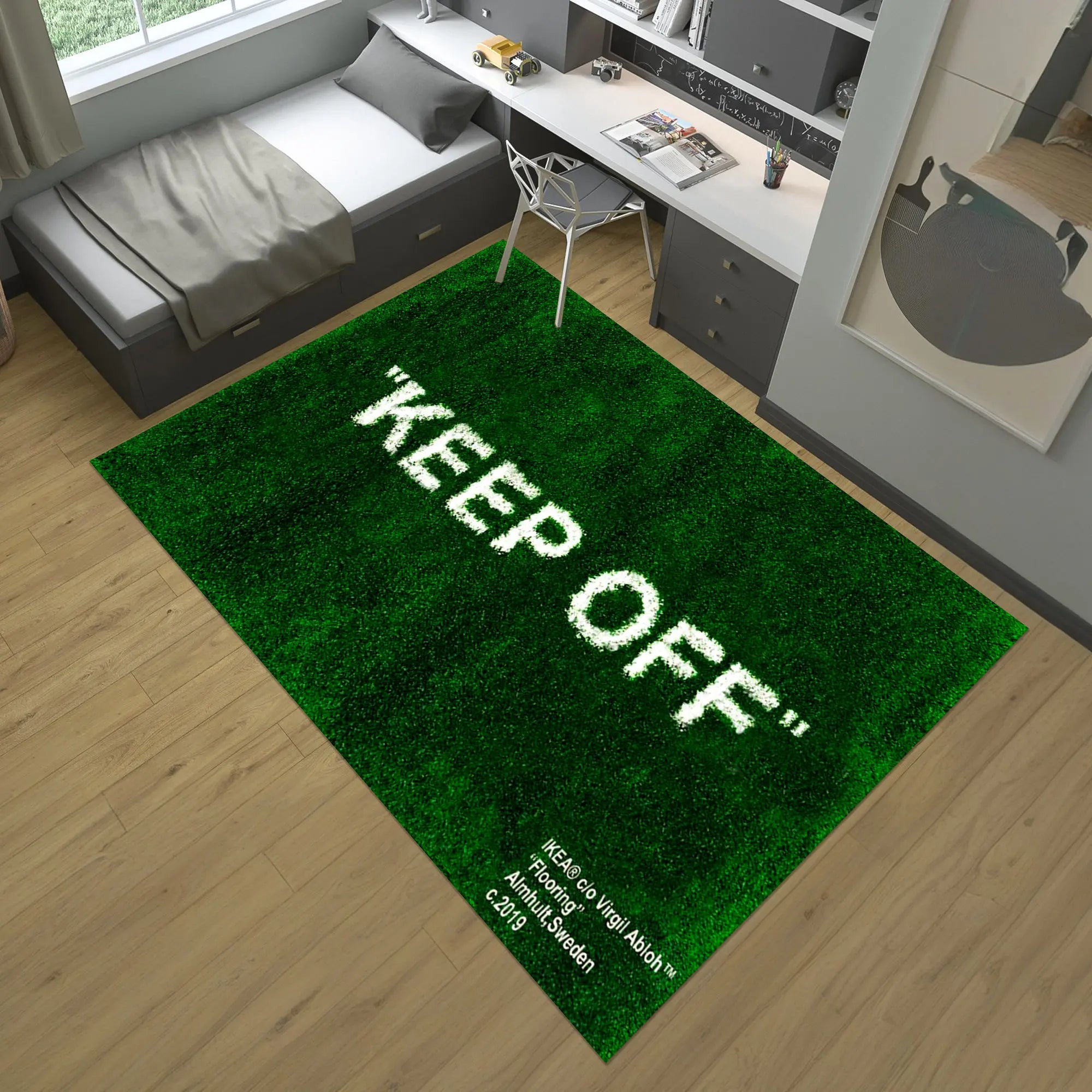 Keep Off Rug Green Rug Grass Pattern Rug Modern Rug Runner Rug Home Decor Area Rug Aesthetic Rug Rugs for Living Room